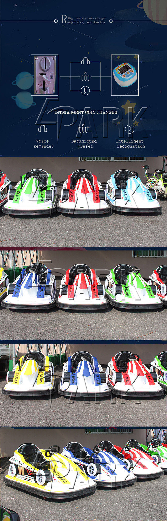Supermarket Electric Drifting Bumper Car With Adjustable Seat Belt