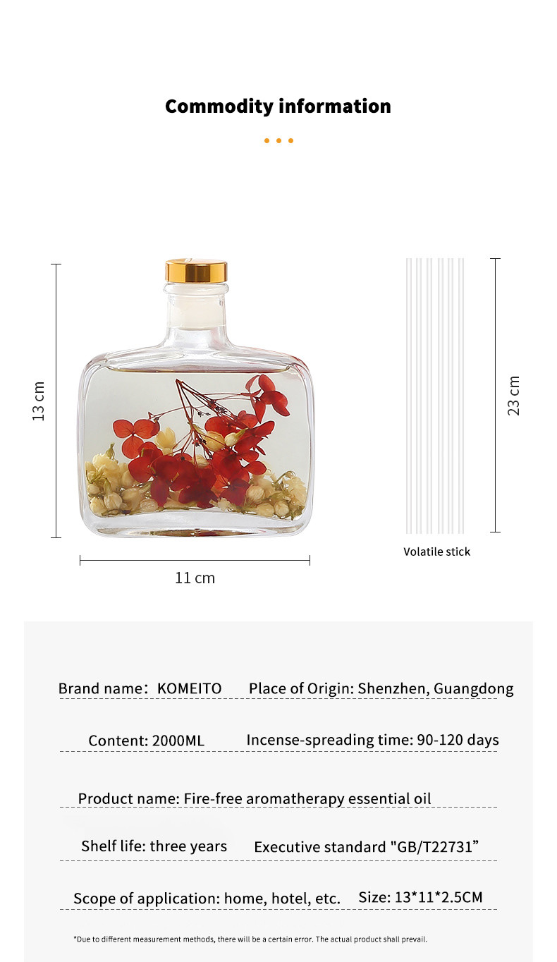 Natural Flower 200ml Reed Hotel Fragrance Diffuser 90-120days Lasting Dituo