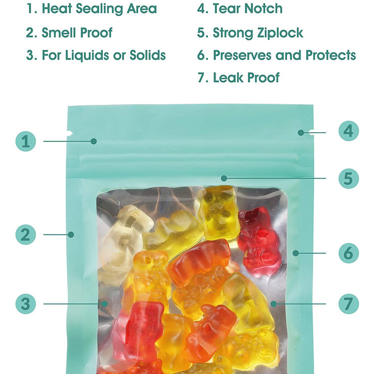 3.3 x 5.5"Resealable Heat Seal k Mylar Bags for Candy and Food Packaging, Medications and Vitamins