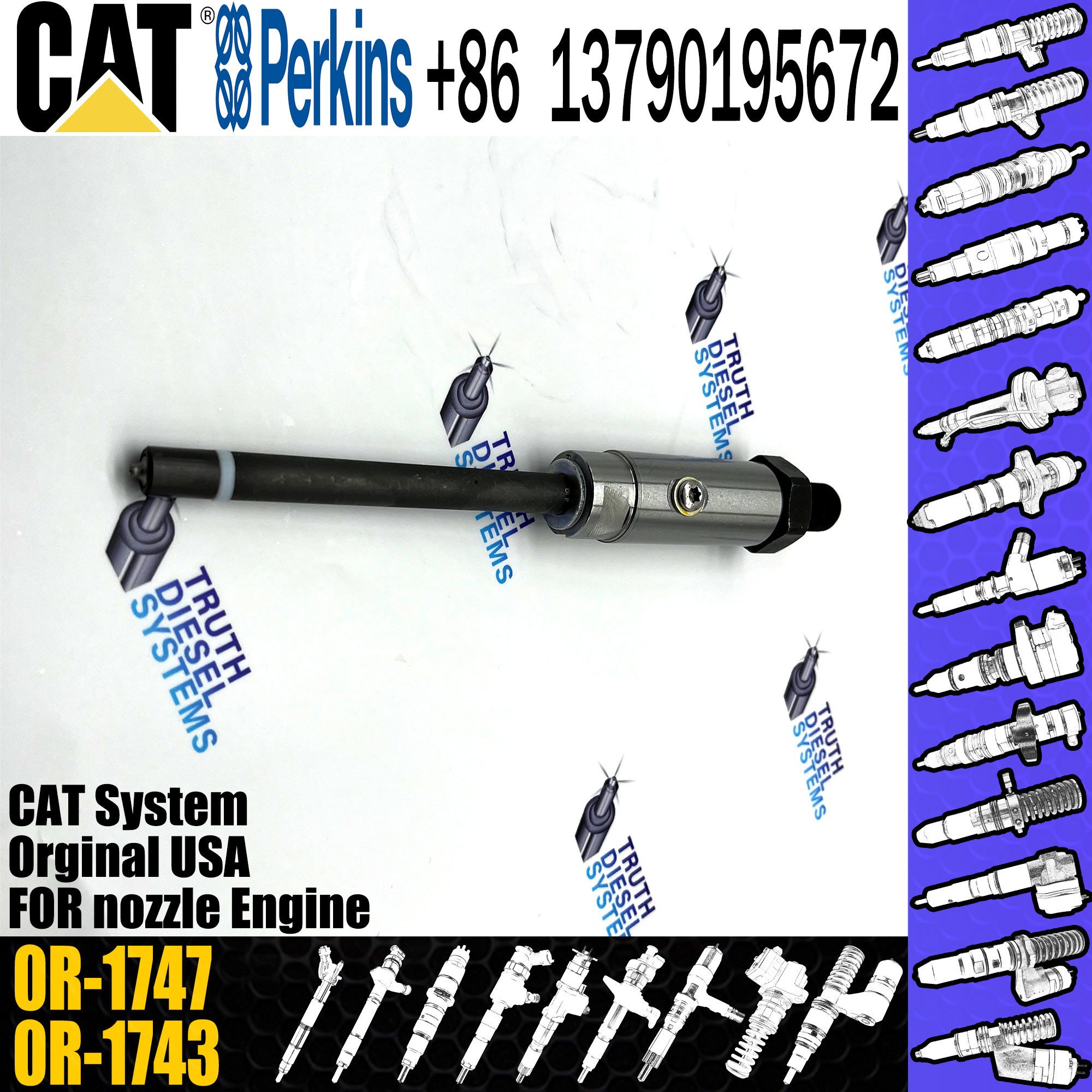 Diesel fuel injector 7W-7026 7W-7031 7W-7032 0R-1746 0R-1747 3304B 3304 3306 3306B engine parts