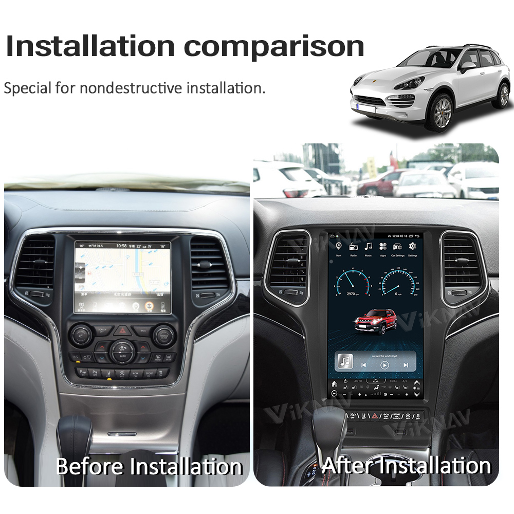 Viknav Car Radio For Jeep Grand Cherokee (2014-2019) 14.4 inch Android 13 Auto Stereo GPS Navigation Wireless Carplay