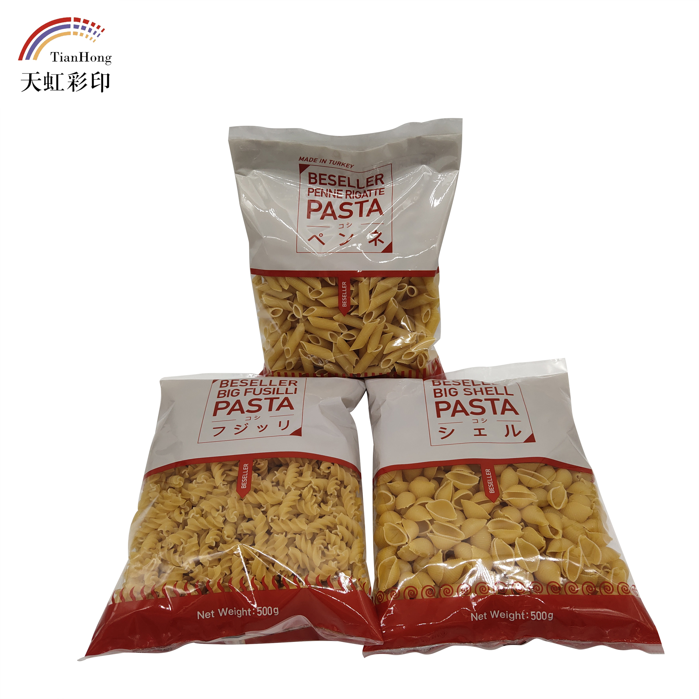 ISO9001/ISO2008 Certified Customized Color Pasta Packaging Plastic Bag for Food Grade