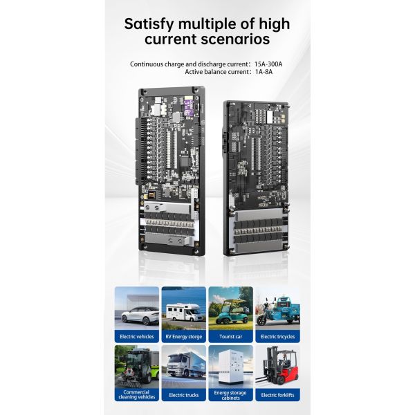 Battery Protection Board 16S-24S 200A 250A 300A BMS with 8A Active Balance BT/CAN/RS485 for Electric forklift Lifepo4 li-ion Battery