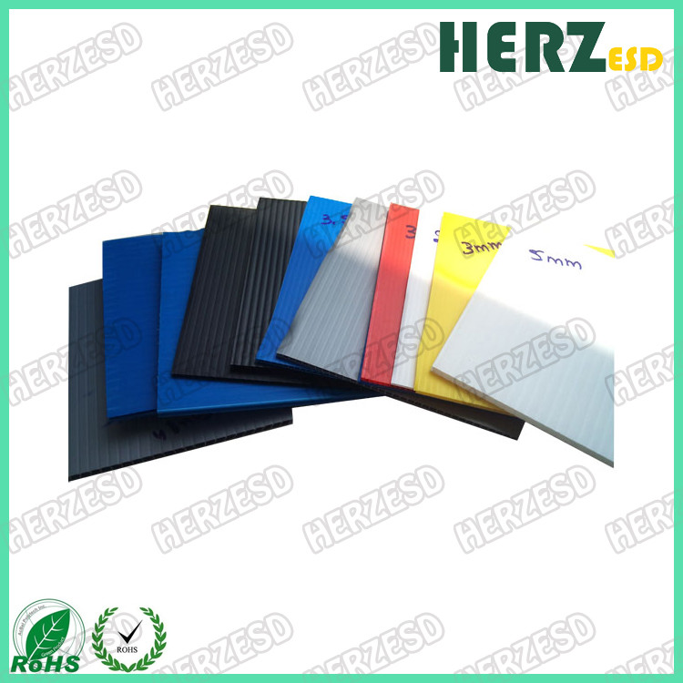 Plastic Conductive PP Sheet ESD Storage Box Sheet Colorful PP Correx Corrugated