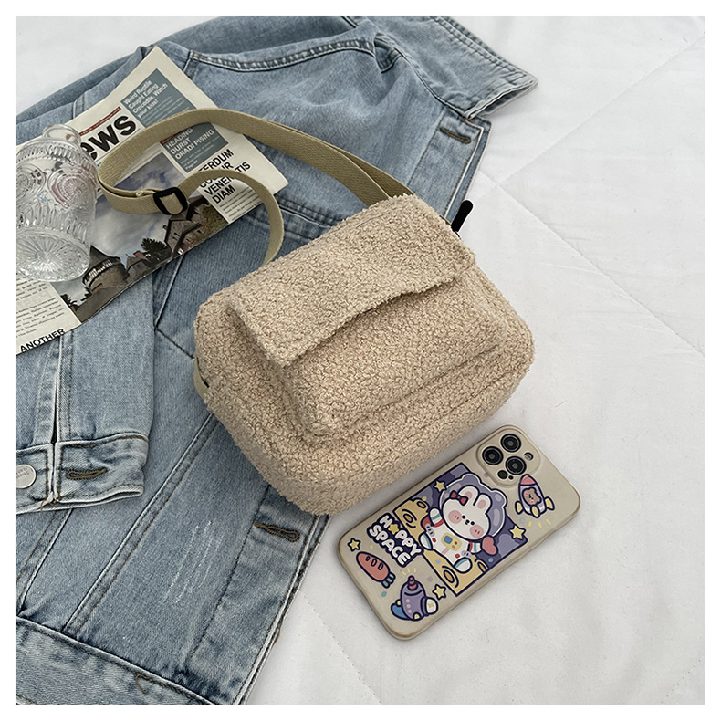 Cheapest New Plush Fabric Women's Shoulder Crossbody Bag Small Lambs Wool Fluffy Fur Winter Female Bag Designer Handbags