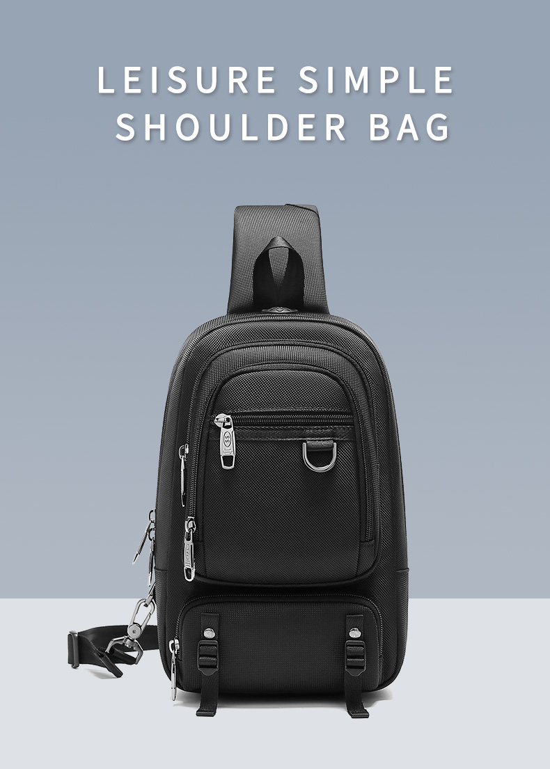 Travel One Shoulder Backpack Mens Sling Bag Preppy Style Dismountable