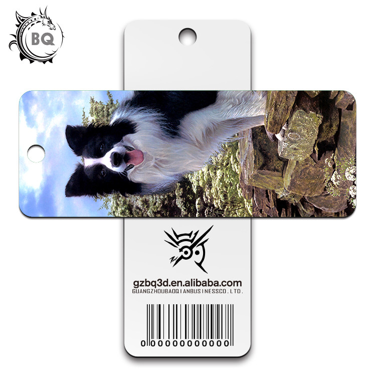 Custom 0.6 mm PET 3D Lenticular Bookmark With Two Sides CMYK Printing