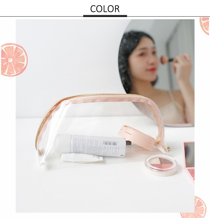 Wholesale Factory Direct Sell Blank Transparent Waterproof Zipper Makeup Bag