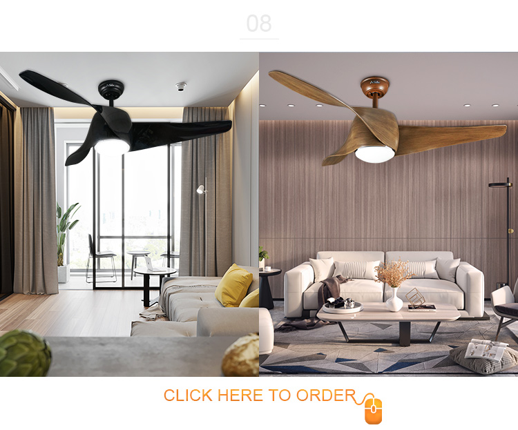 132cm 3 ABS Blades Low Noise Ceiling Fan for Home/Hotel/Office Metal Lamp Body Material