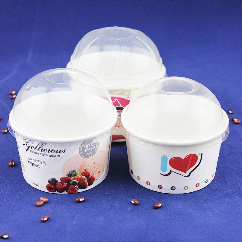 White 8oz 12oz Custom Printed Ice Cream Cups Biodegradable