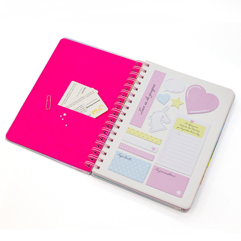 2mm Organizer Planner Book OPP Color Printing Personalized Hardcover Notebook With Sticker
