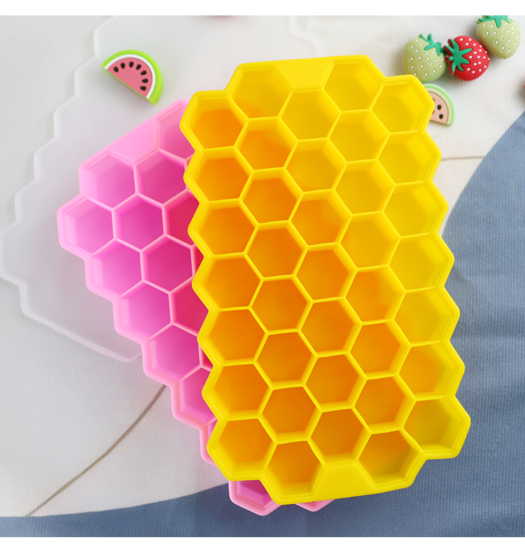 Food Grade Ice Cube Silicone Molds Trays BPA Free Honeycomb Shape 37 Cell