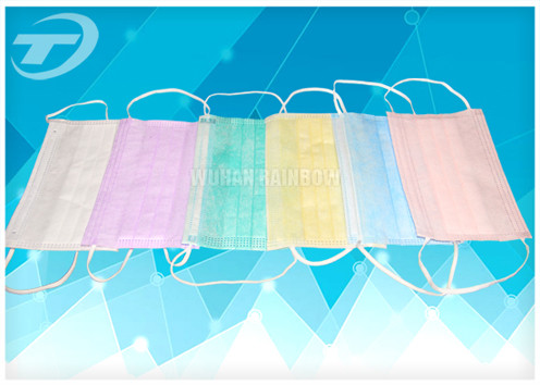 Disposable face mask 3 ply surgical mask blue and white side with different color
