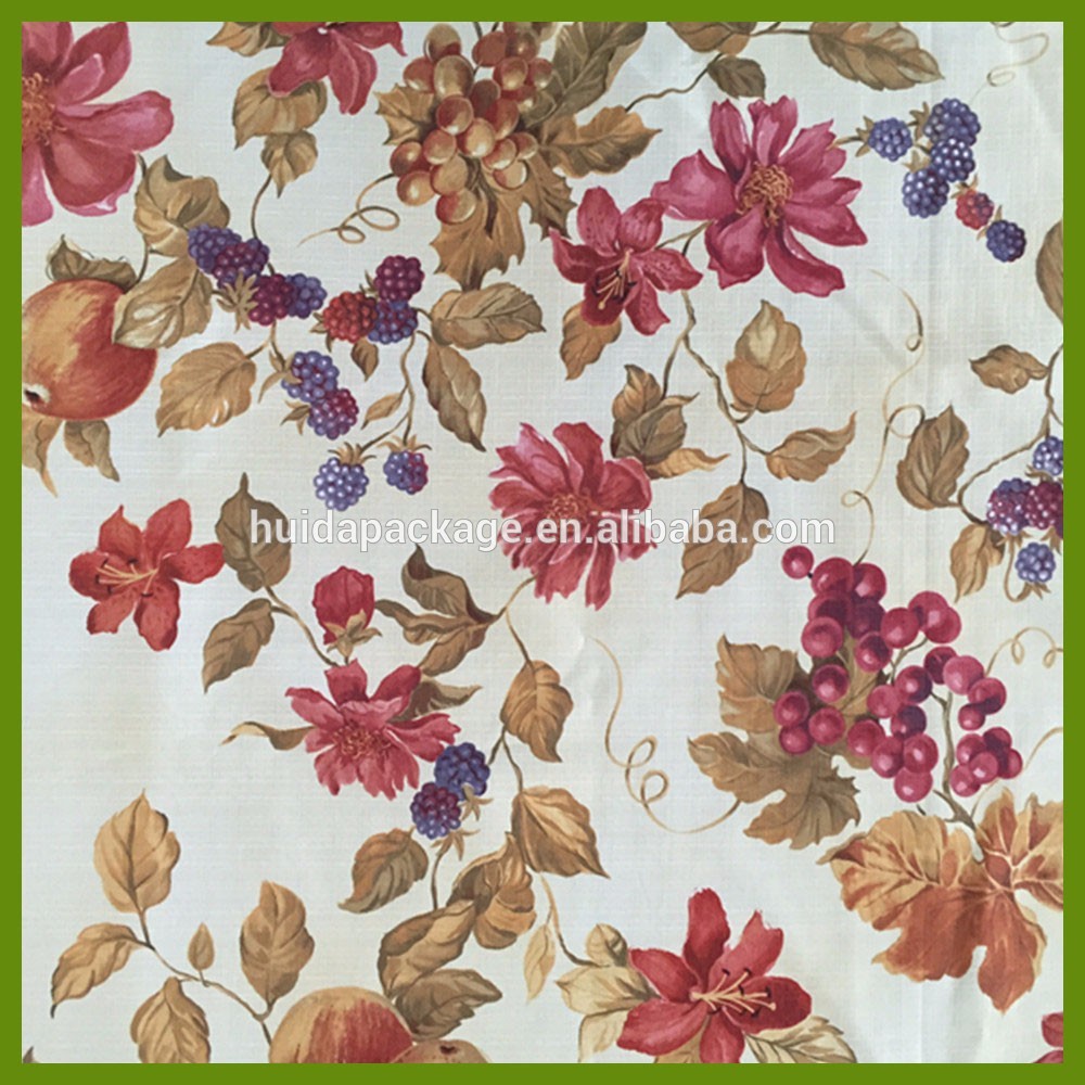 Freshness spring style printed flower table decration cloth made by BSCI audit supplier