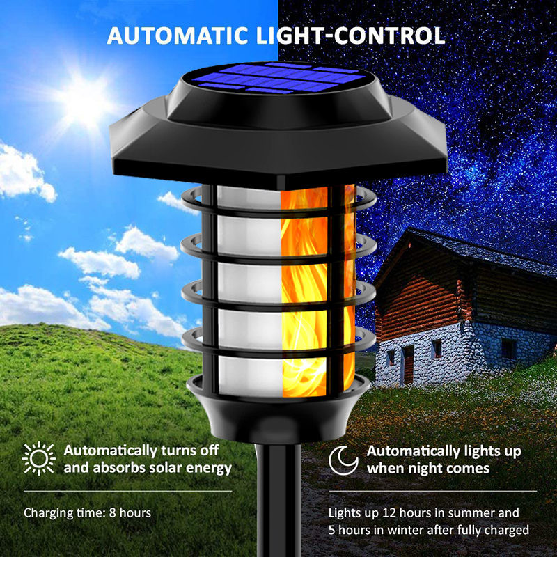 Waterproof 1200mAh 840g 2 IN 1 Led Torch Flame Solar Lights Aluminum Alloy