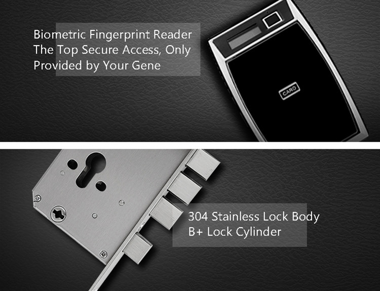 Automated Biometric Home Door Lock , Office Fingerprint Scanner Door Lock