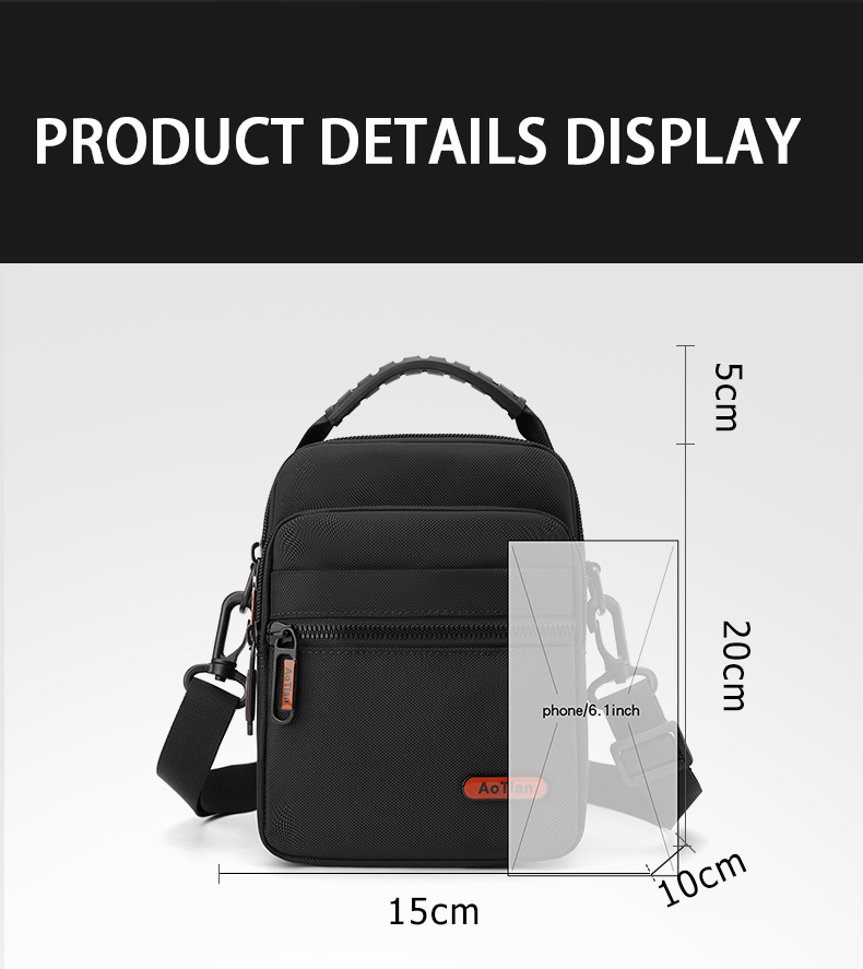 Multi Layer Men Designer Messenger Bags Crossbody Side Bag With Zipper Pocket