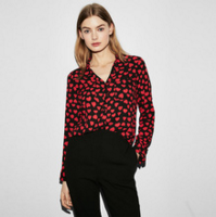 Ladies Short Sleeve Plaid Blouse With Ruffle