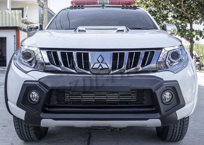 Matte Black Cover Front Bumper Guard For Mitsubishi L200 Triton 2015 2016 2017
