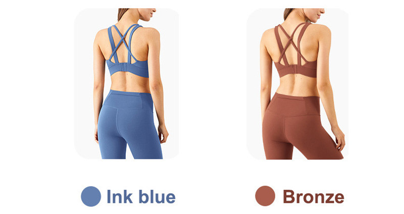 4 Colors Cross Back Padded Sexy Yoga Sports Bra Women Breathable Four Way Stretch