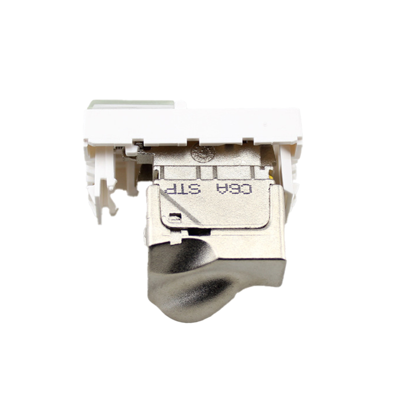 FLUKE Tested SFTP Shielded Cat6A Keystone Jack with 180 Degree Angle and Toolless Design