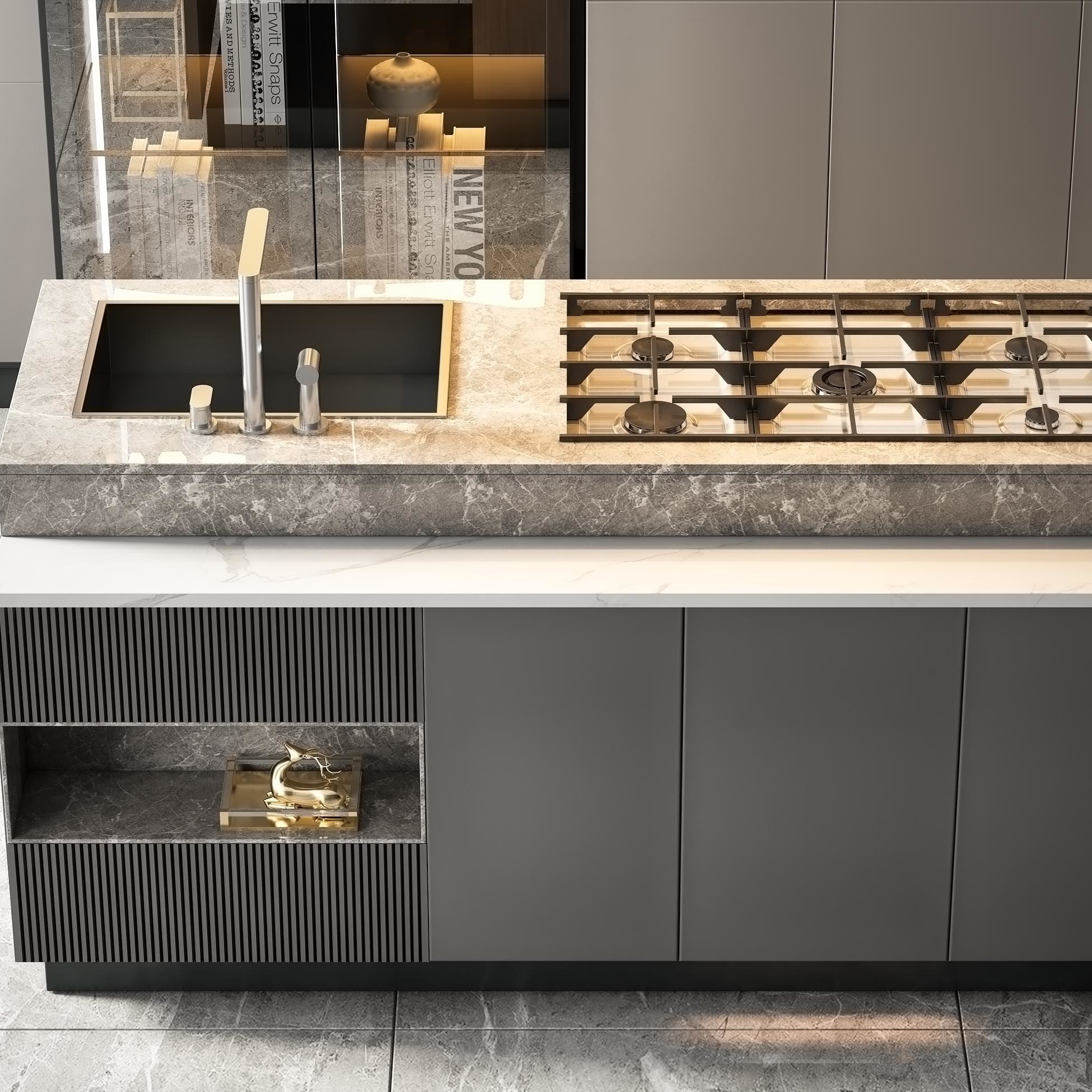 Simple Interior Design Wall Smart Melamine Kitchen Cabinets Wood Luxury Kitchen Unite Modern
