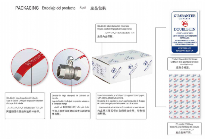 Pipe Connection PN25 brass ball float valve Flat Lever Handle