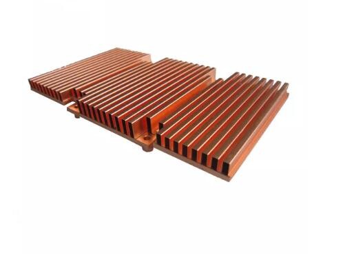 Pure Copper Base Copper Fin Copper Pipe Heat Sink Module Gold Plating High Power