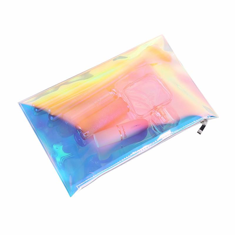 Eco Friendly Neon Colorful PVC Cosmetic Makeup Toiletry Skin Kits Pouch Waterproof Clear Vinyl Gift Bag