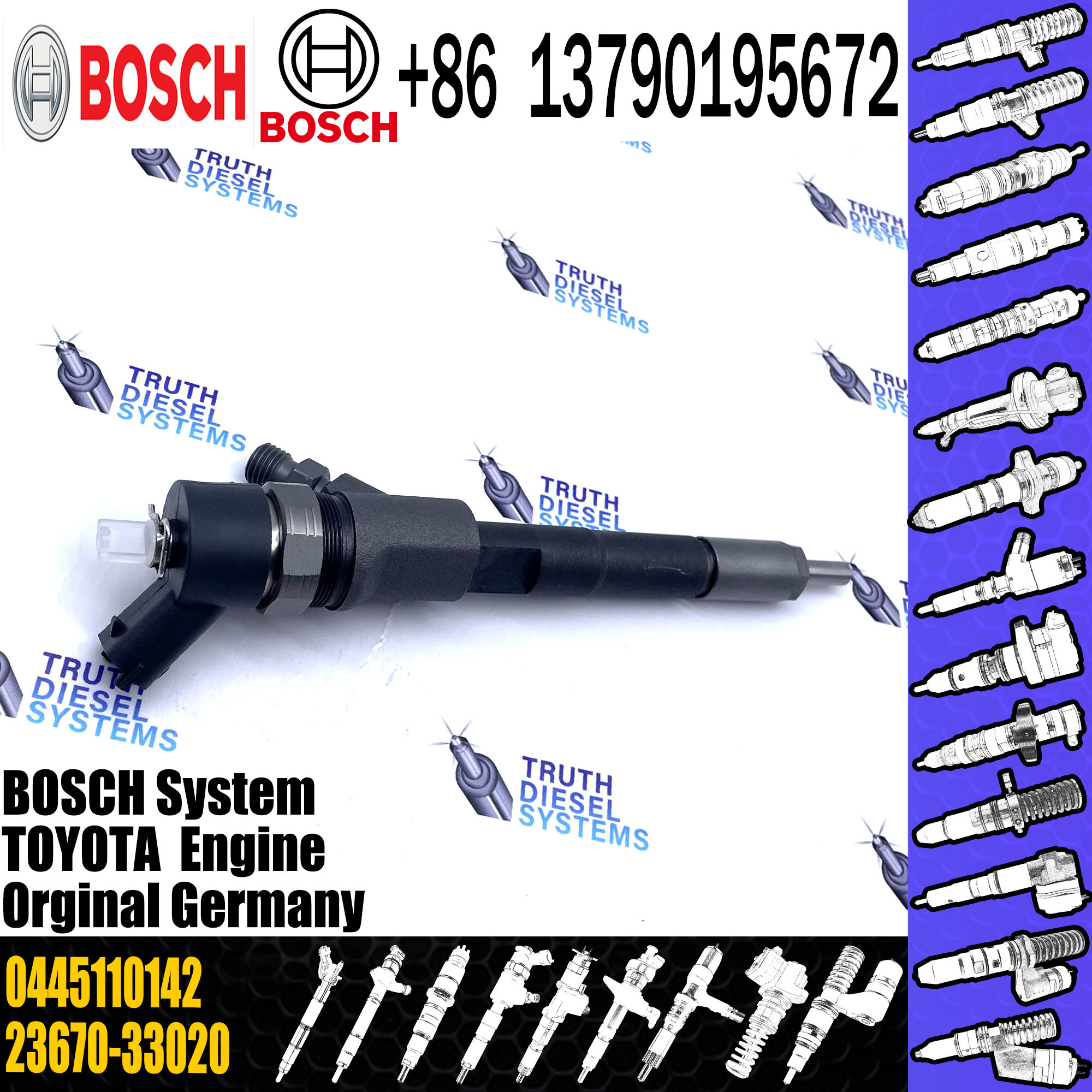 0445110143 BOSCH Diesel Injector Toyota 142 Replace Fuel Injector