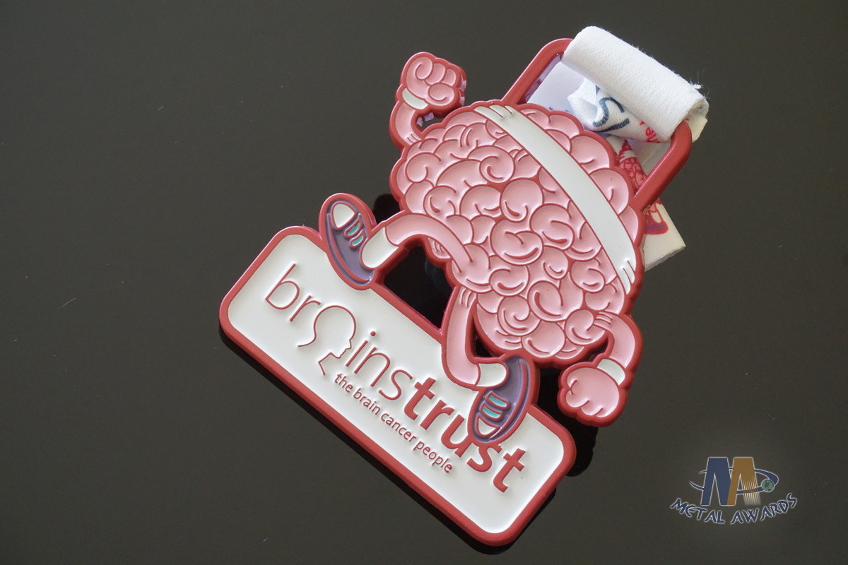 Die Cast Brain Trust Custom Metal Medallions Spray Light Red Color