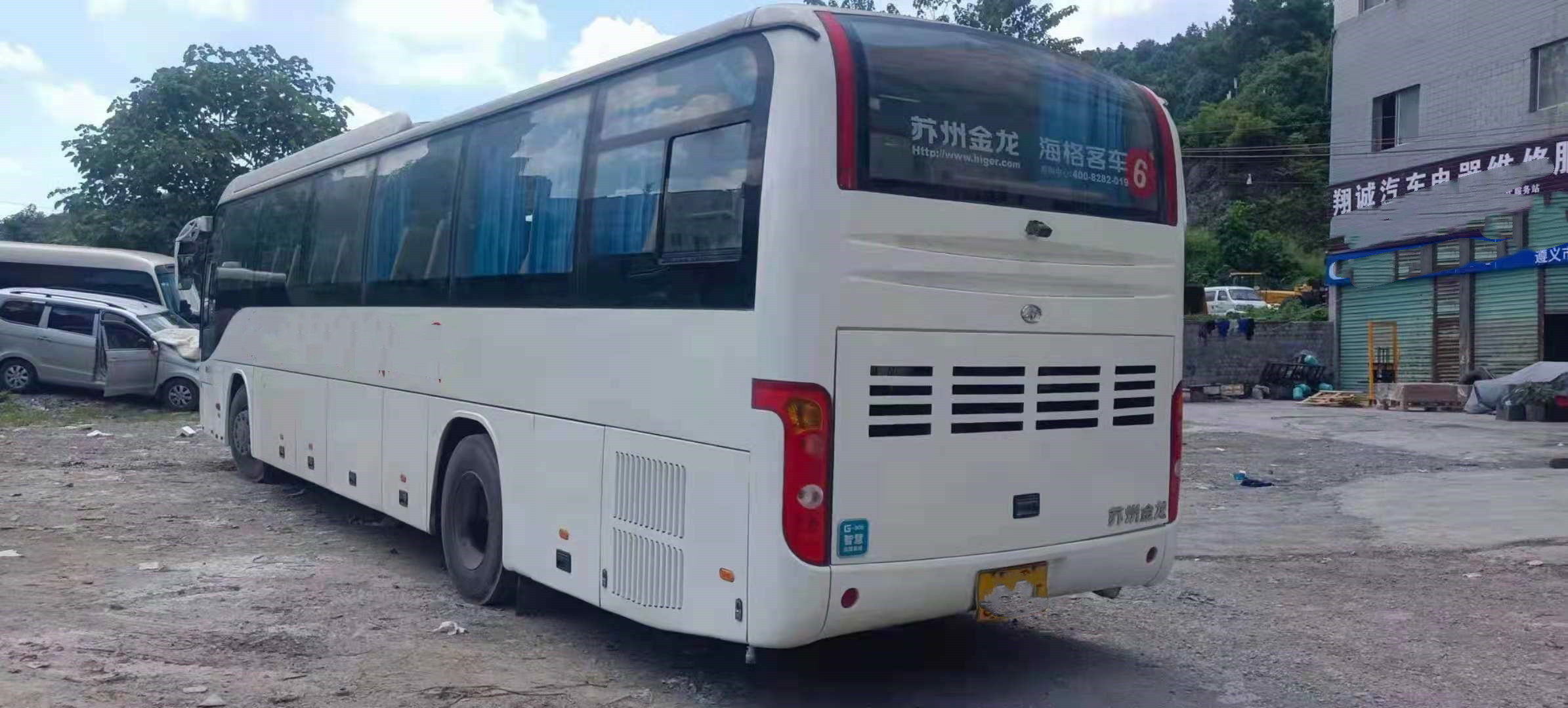 Used Coach Bus Model KLQ6129 Used Higer Bus 53 Seats Good Passenger Bus Double Doors Steel Chassis Low Kilometer