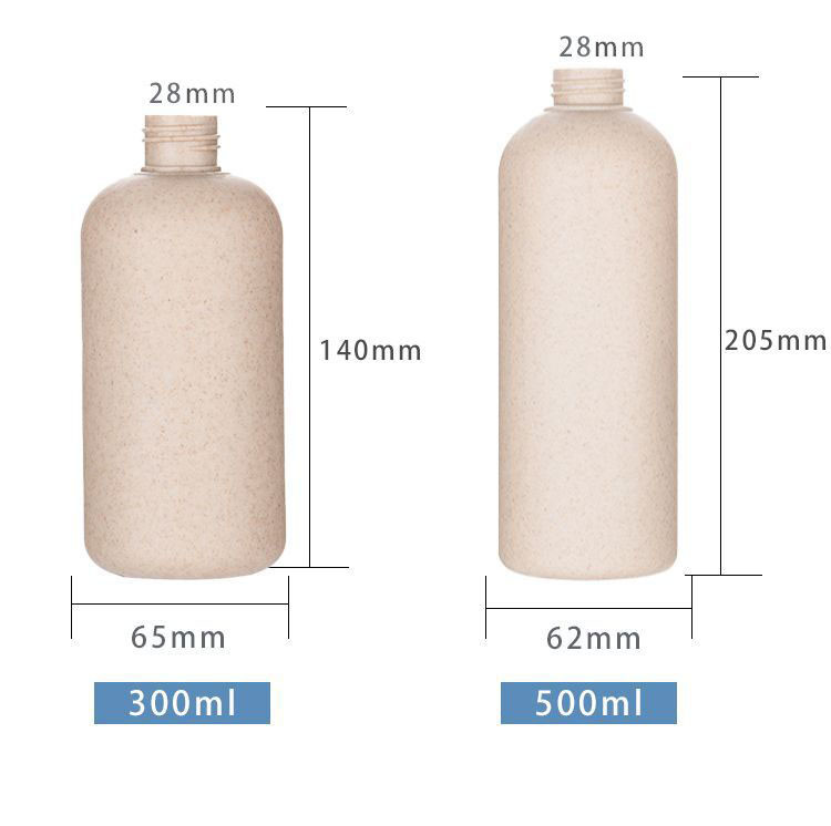 250ml 300ml 500ml Biodegradable Wheat Straw Pump Bottle For Shampoo Hand Wash