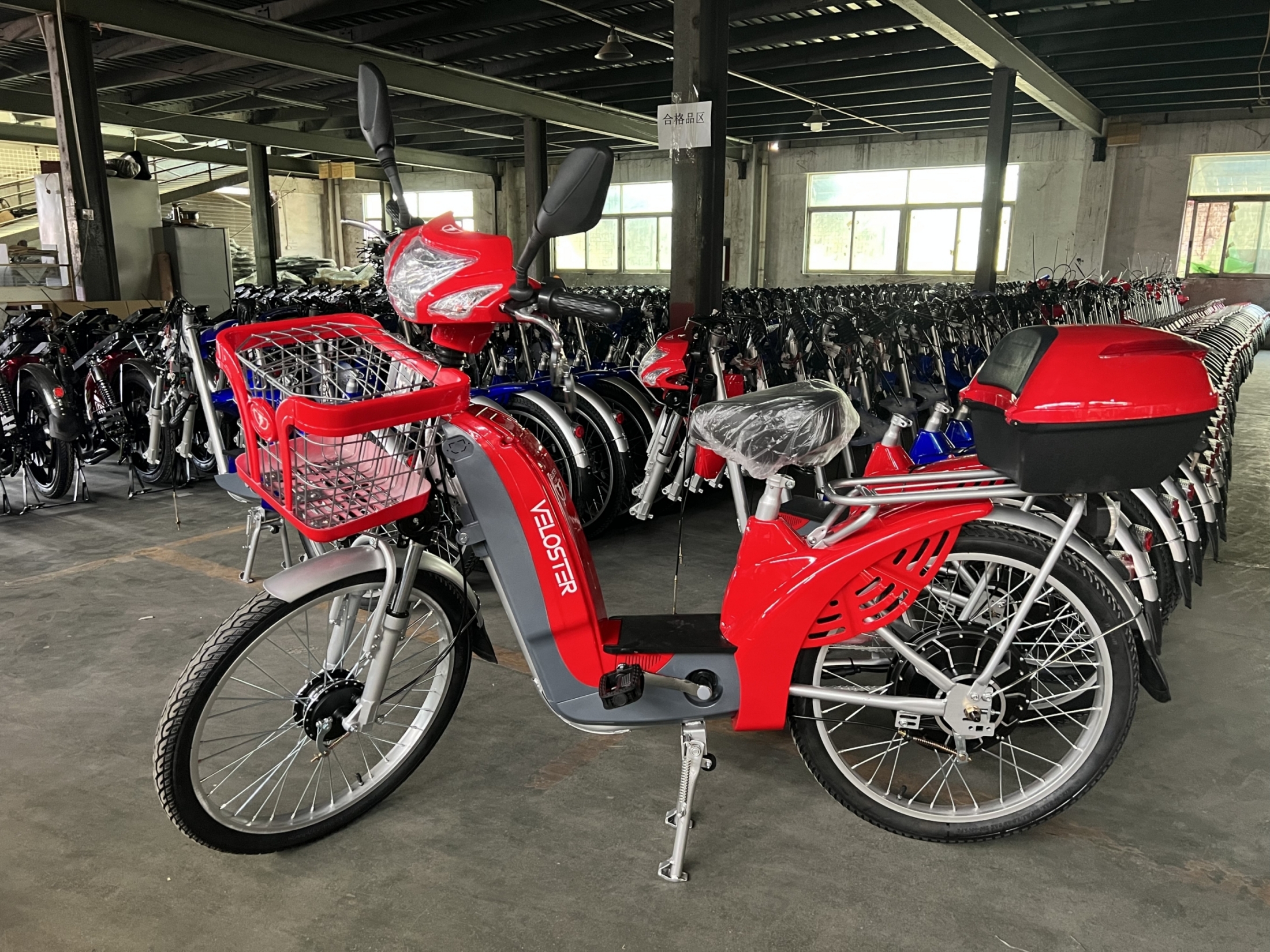 48V 350W Rear Hub Electric Bicycle 24 Inch Single Speed E Bike With LCD Display