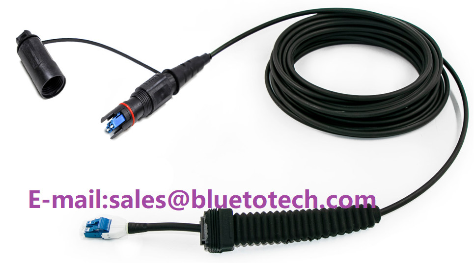 Outdoor Waterproof IP67 24Fiber MTP/MPO to LC Fiber Optic Patch Cord Optical Jumper