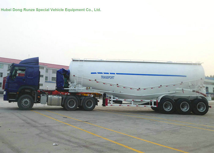 V Type Cement Hauling Trailers With Diesel Engine For Dry Powder Meterial 60 - 65 M3