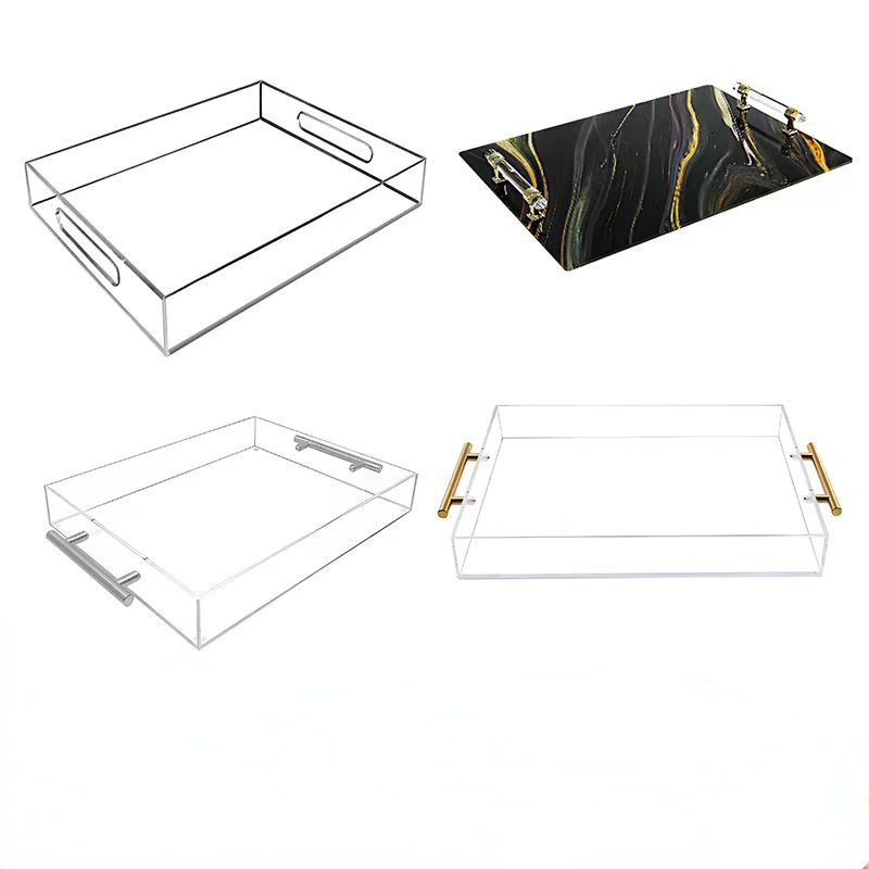 Custom Color Green Acrylic Serving Tray , Hexagon Acrylic Fruit Tray Organizer