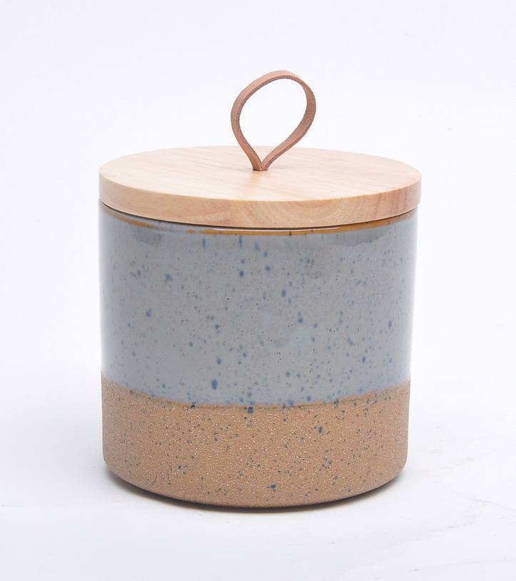 Cylinder Shape Candle Containers Ceramic Straight Side Fancy Type Colorful
