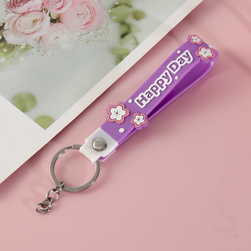 Personalized Luminescent Silicone Pendant Keychain Wrist Keychain Bracelets For Keys Or Wallets