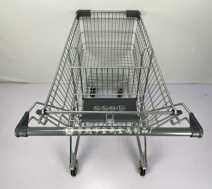 Australian Type Supermarket Shopping Trolley 125L Grocery Trolley Cart With PU Wheels