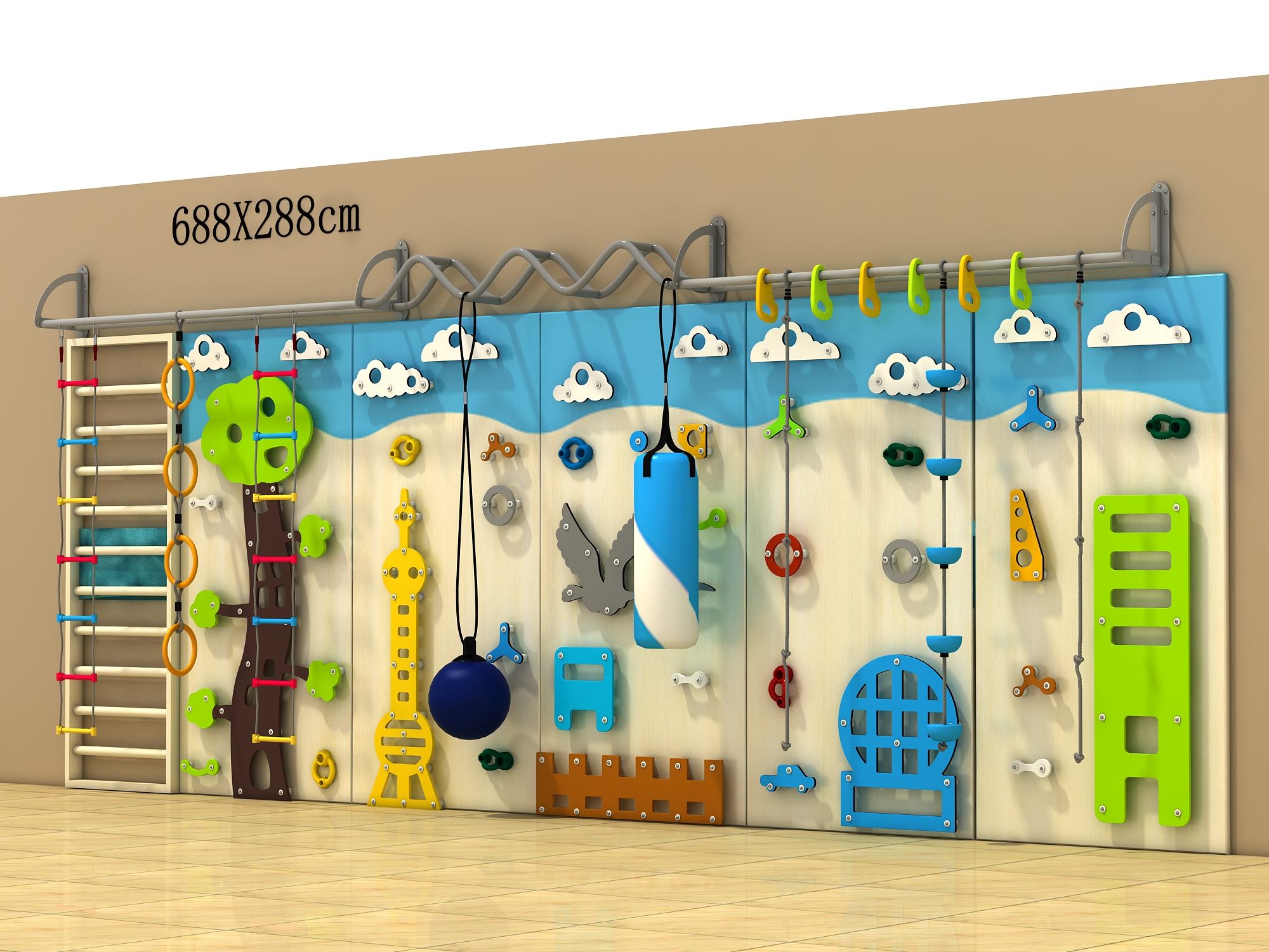 Customized Size Indoor Kids Climbing Wall for Gym Home Made in Custom Size