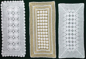 Rectangular coffee table linen table cloth table, Corcheted Lace Table linen, Tablecloth