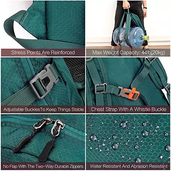 30L Women Waterproof Hiking Backpack 0.1kg Ultralight Foldable Travel Backpack