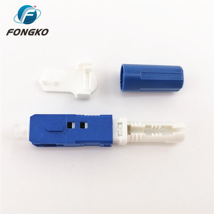 SC APC Fiber Optic Quick Connector , Singlemode Optical Fiber Fast Connector