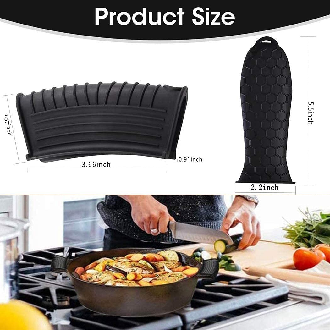 Silicone Hot Handle Holder Heat Resistant Cast Iron Skillets Handles Grip Covers For Pan Pot