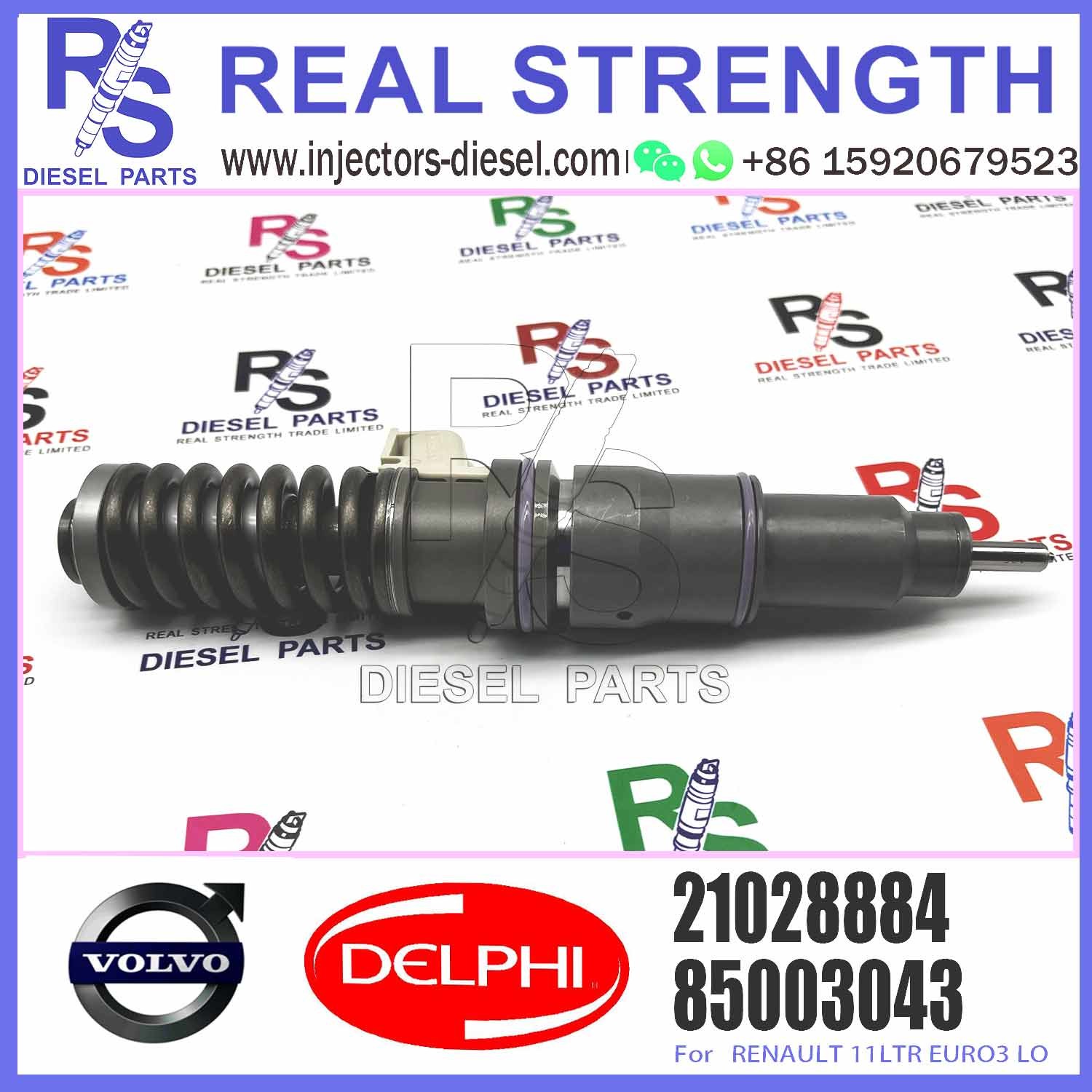 High Quality Diesel Fuel Injector 21028884 4 Pins Common Rail Fuel Injector BEBE4D20001 For RENAULT 11LTR EURO3 LO