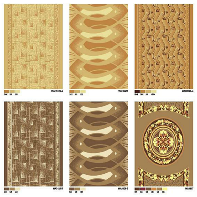 Brown Flower PVC Carpet Flooring / Corridor Wilton Patterned Carpets
