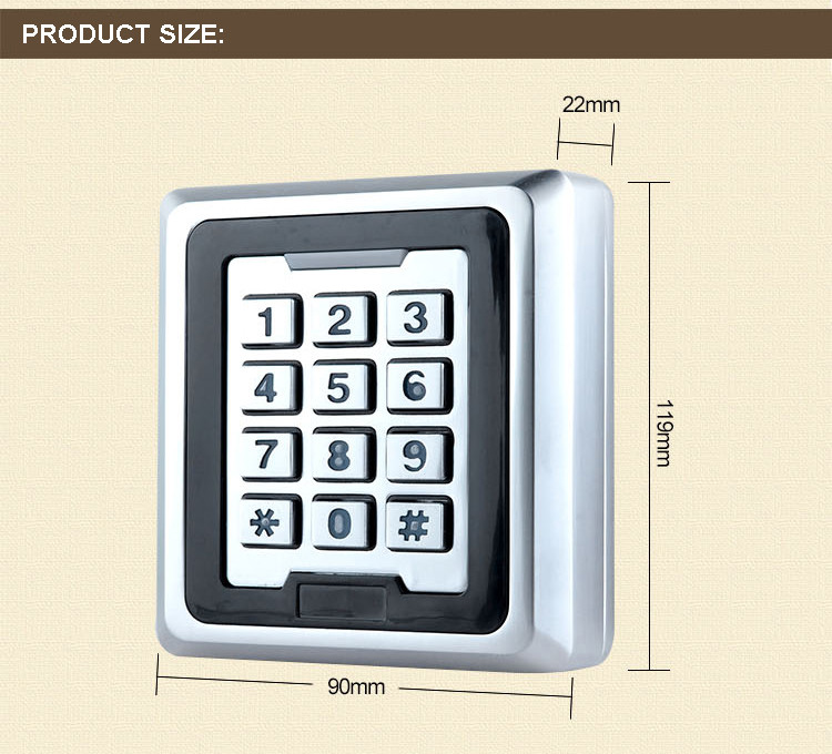 Metal Smart Standalone Door Access Control System Pin Door Access Control System