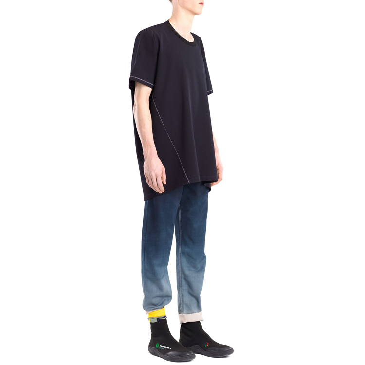Eco - Friendly Mens Loose Fit T Shirts , Black T Shirt Mens OEM / ODM Available