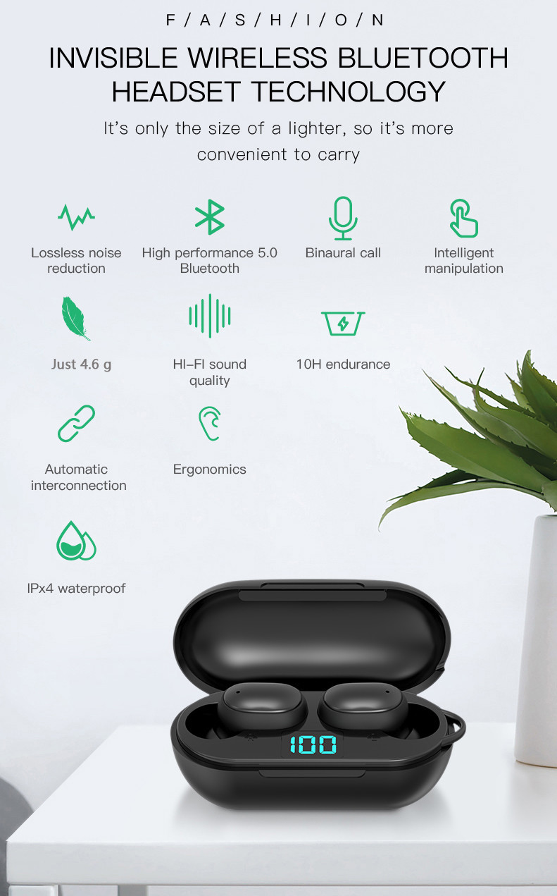 ABS Noise Canceling Wireless Earbuds 20KHz FCC With Mic Lightweight